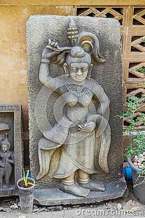 Small statue of the mythological character of concrete. Bangkok Stock Photo