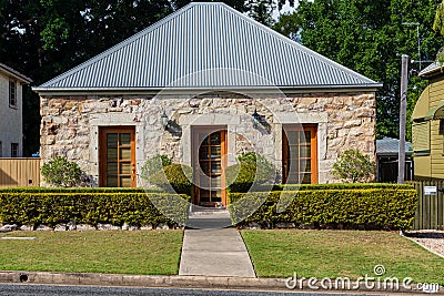 A Stone Cottage style House. Stock Photo