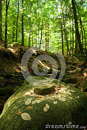 A Small Stone on a Large Stone Stock Photo