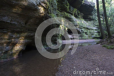 Small stream and cliff Stock Photo