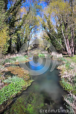 Small stretch of the Volturno river in early spring, Molise region, Italy Stock Photo