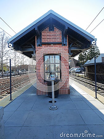 Small suburban train station in California Stock Photo