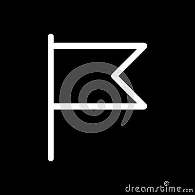 Small table flag vector icon. Black and white desk flag illustration. Outline linear business icon. Vector Illustration