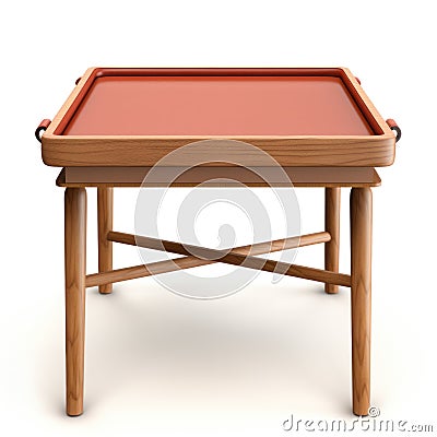 A small table with a red tray on it, AI Stock Photo