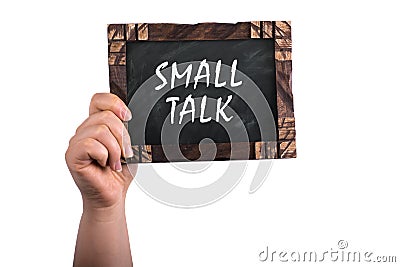 Small talk on chalkboard Stock Photo