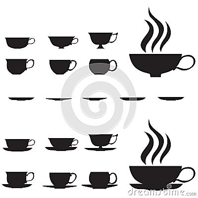 Small tea cups Vector Illustration