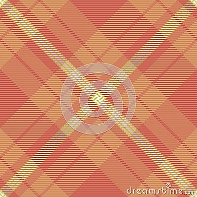 Small texture fabric background, 40s check textile tartan. Improvement vector pattern seamless plaid in red and orange colors Vector Illustration