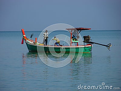 Small Thai fishing boat Editorial Stock Photo