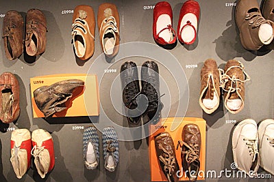 Small tiny historical children shoes Editorial Stock Photo