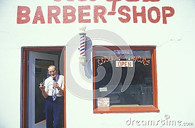 A small-town barbershop Editorial Stock Photo