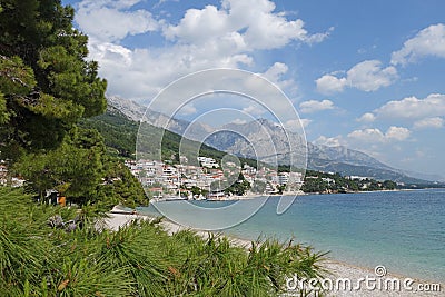 A small town Brela on the Adriatic coast, Croatia, Dalmatia, beautiful view Stock Photo