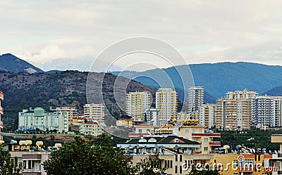 Small town Mahmutlar in Turkey near Alanya Stock Photo