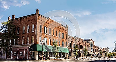 Small Town Main Street Stock Photo