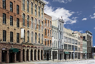 Small Town Main Street Stock Photo