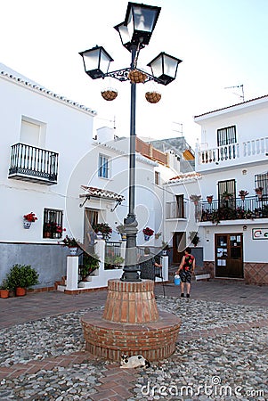 Small town square, Comares. Editorial Stock Photo