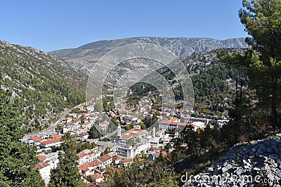 The small town of Stolac on the Bregava river Stock Photo