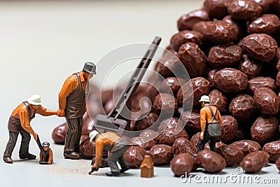 Small toy chocolatier making chocolates Stock Photo