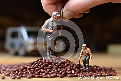 Small toy chocolatier making chocolates Stock Photo