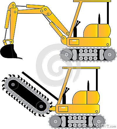 Excavator Trencher heavy equipment Track Hoe Stock Photo