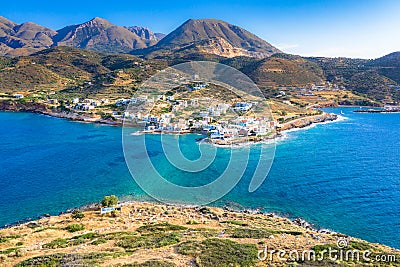 Small traditional fishing village of Mochlos, Crete, Greece. Stock Photo