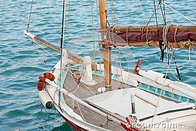 Small traditional Greek sailboat Stock Photo