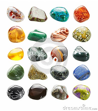 Small tumbled stones collection Stock Photo