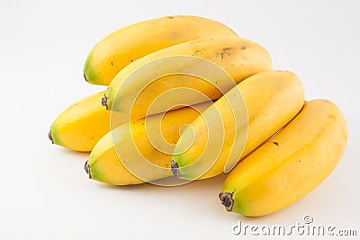 Small type of banana called murrapo Musa acuminata Stock Photo