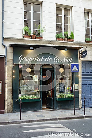 Small typical Parisian restaurant, Paris, May 2014 Editorial Stock Photo