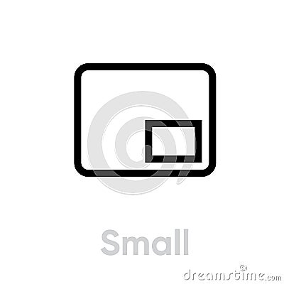 Small video tv icon. Editable line vector. Vector Illustration