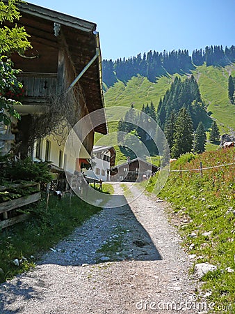 Small Village in the Bavarian Alps Stock Photo