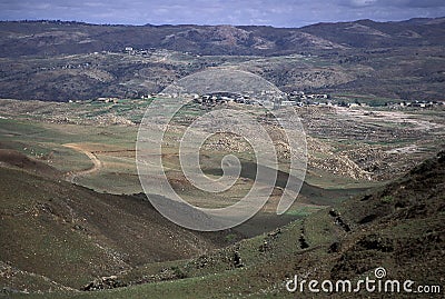 Small village on mountains, Eritrea Stock Photo