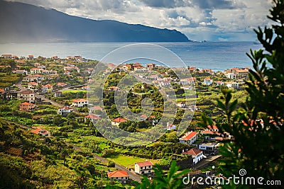 The small village Ponta Delgada Stock Photo