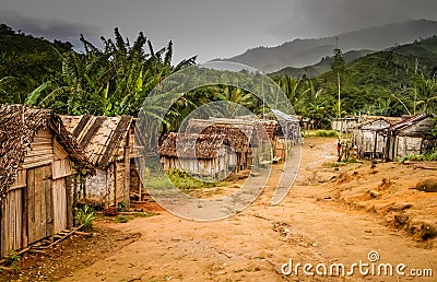 Small village in rural Madagascar Stock Photo