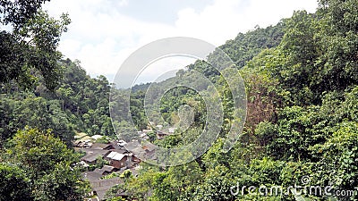 Small village in the valley. Mountain viewpoint at mae kampong village, chiang mai province, thailand. Editorial Stock Photo