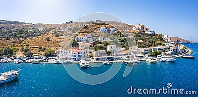 The small village of Vourkari on the island of Tzia, Kea, Greece Stock Photo