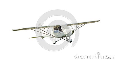 Small vintage airplane isolated on white Stock Photo