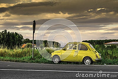 Small vintage italian car Fiat Abarth Stock Photo