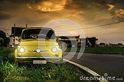 Small vintage italian car Fiat Abarth Stock Photo