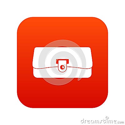 Small wallet icon digital red Vector Illustration