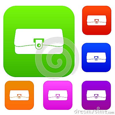 Small wallet set color collection Vector Illustration