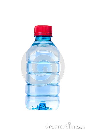 Small water bottle isolation on white Stock Photo