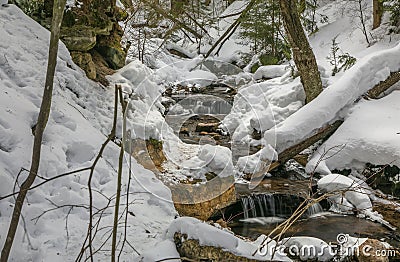 Small water falls in Michigan upper peninsula Stock Photo