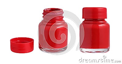 Small watercolor bottle on white background Stock Photo