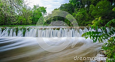 Small waterfall on Bull Creek Austin Texas Stock Photo