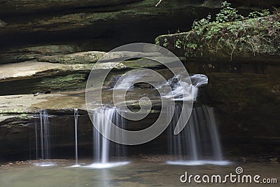 Small waterfall at old man`s cave Stock Photo