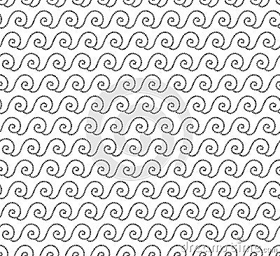 Small wave ornament. Simple dotted seamless pattern Vector Illustration