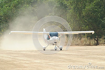 Small, white airplane Stock Photo