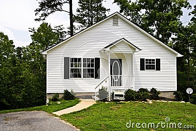 Small White House/For Sale Stock Photo