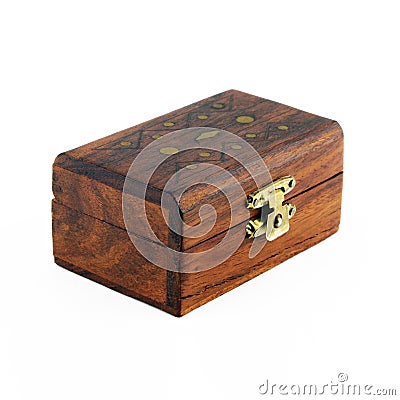 Wooden jewelry box Stock Photo