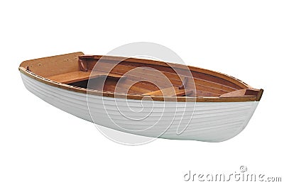 Small wooden rowboat Stock Photo